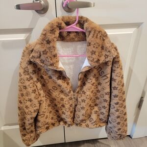 Monogram Pattern Fleece Jacket
